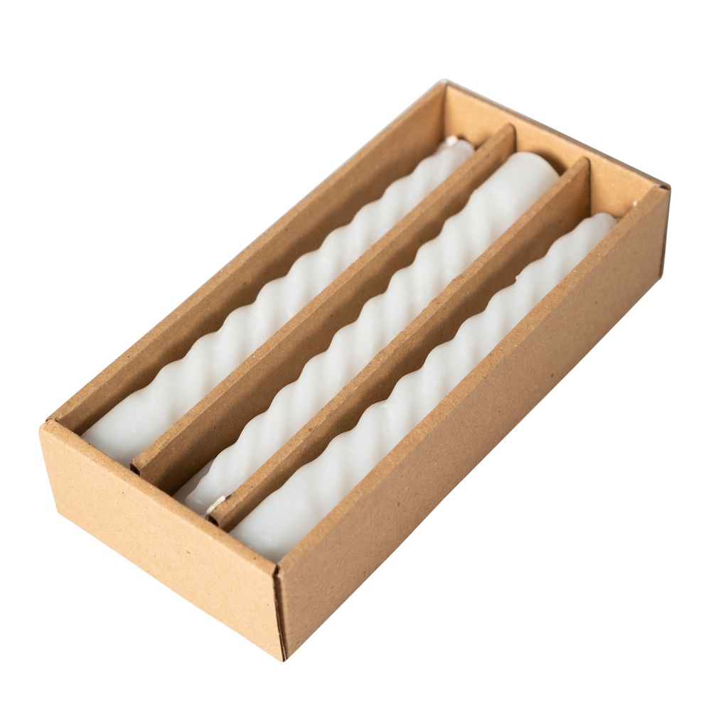 6Pcs Spiral Candlesticks White