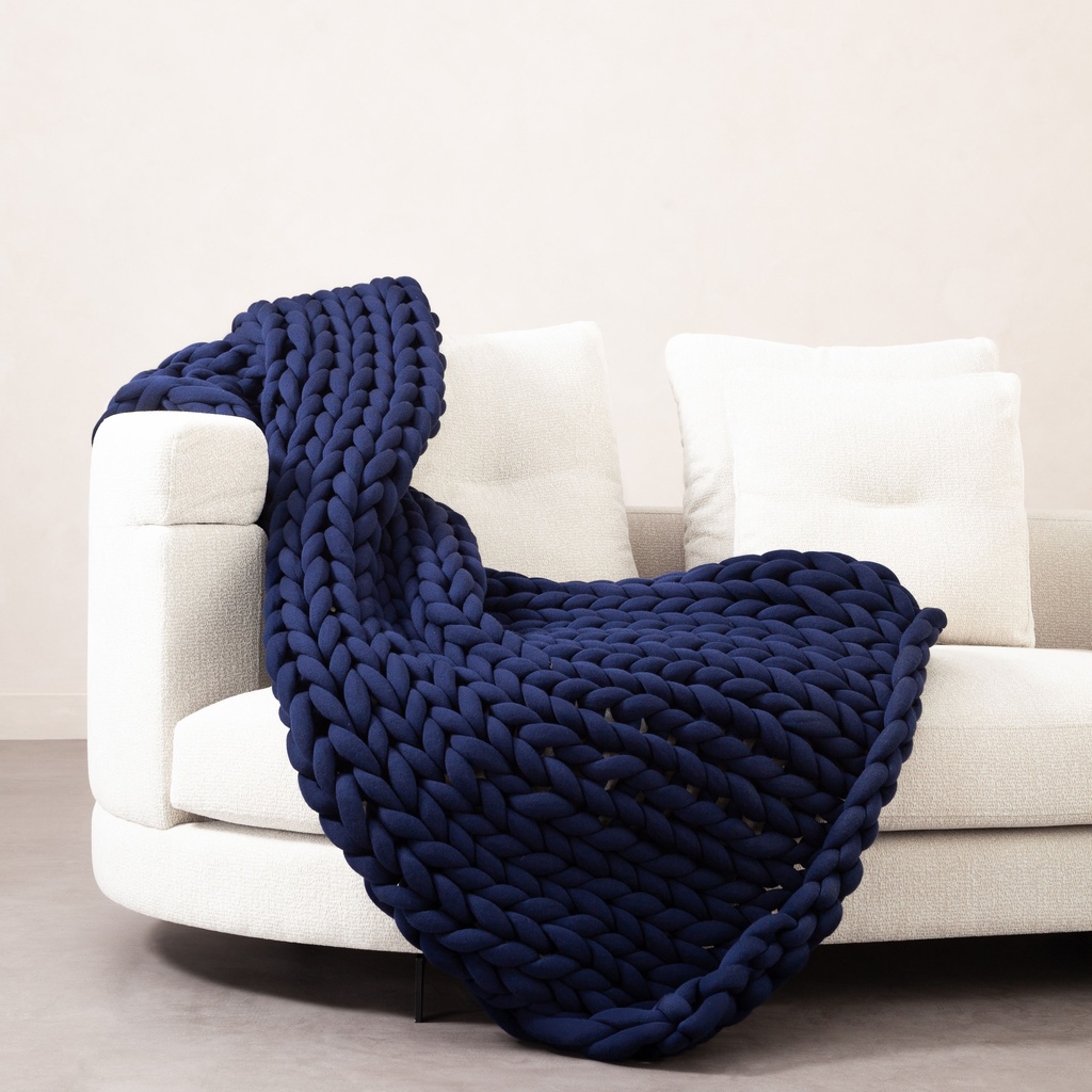 Abella Throw Navy Blue 120X180