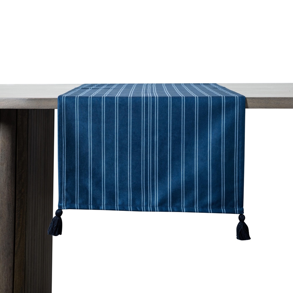 Amanda Tasseled Runner Navy Blue 45X150