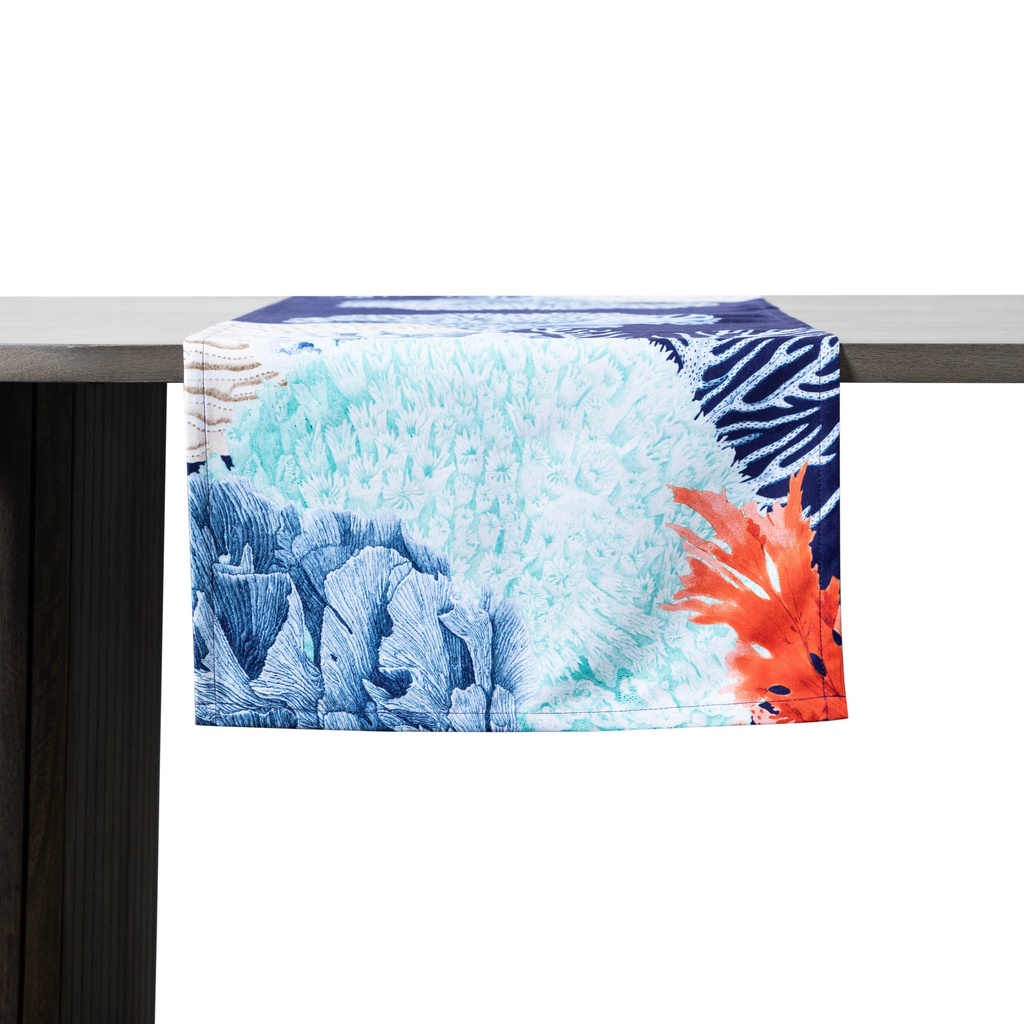 Aqua Coral Runner Navy Blue 45X150