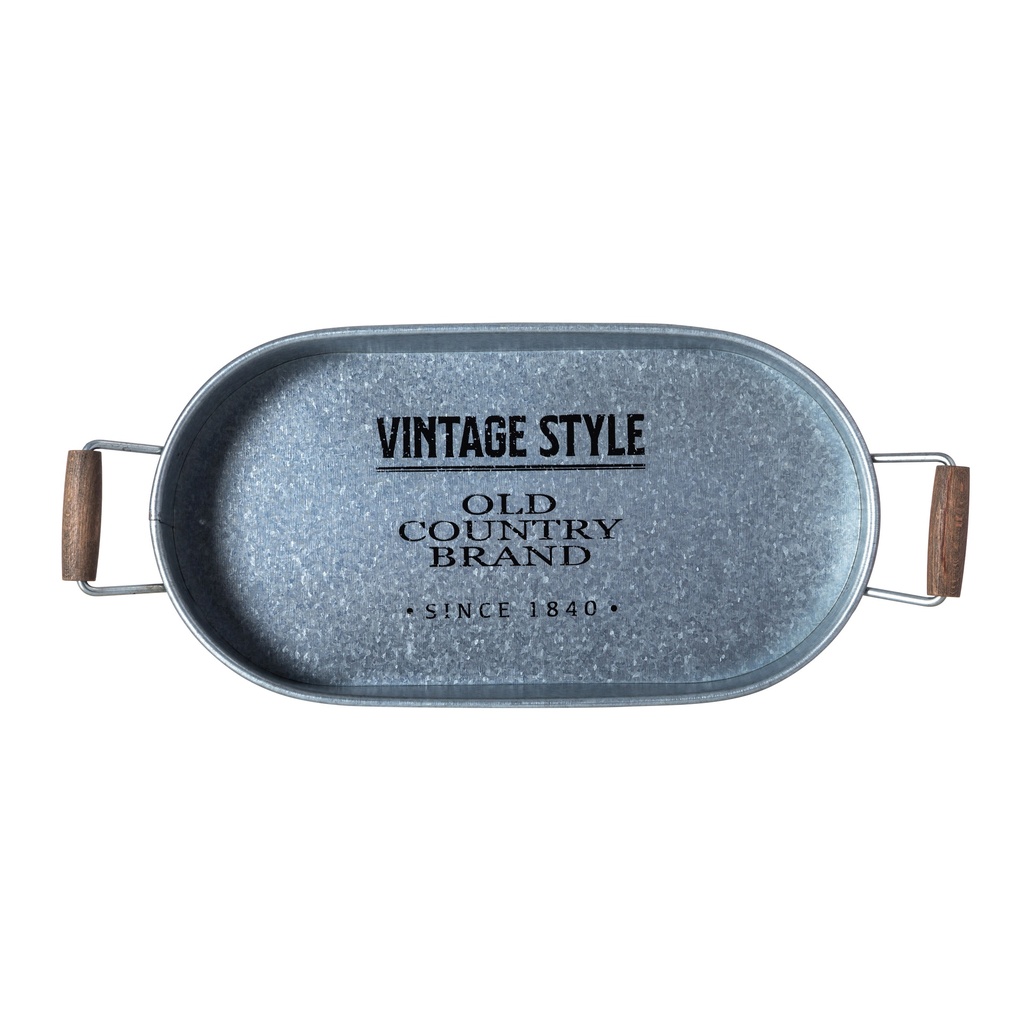 Austin Galvaniz Oval Tray 44X22 Cm