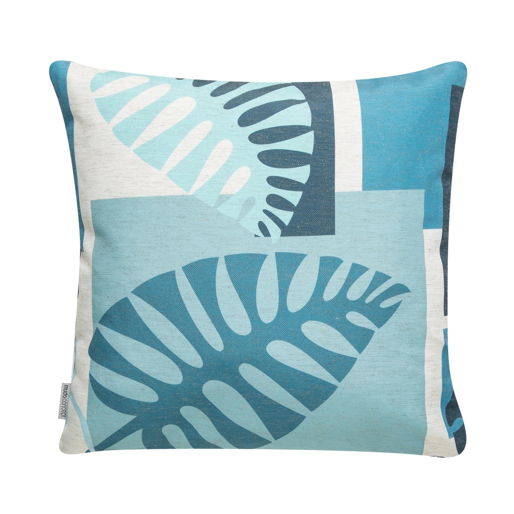 Azure Leaf Decorative Pillow Navy 45X45