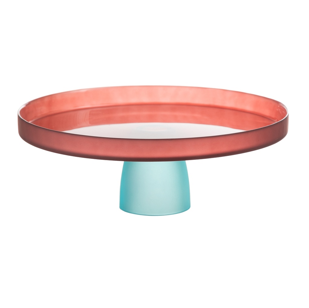 Colors Leg Pedestal Service Plate 28Cm -Red
