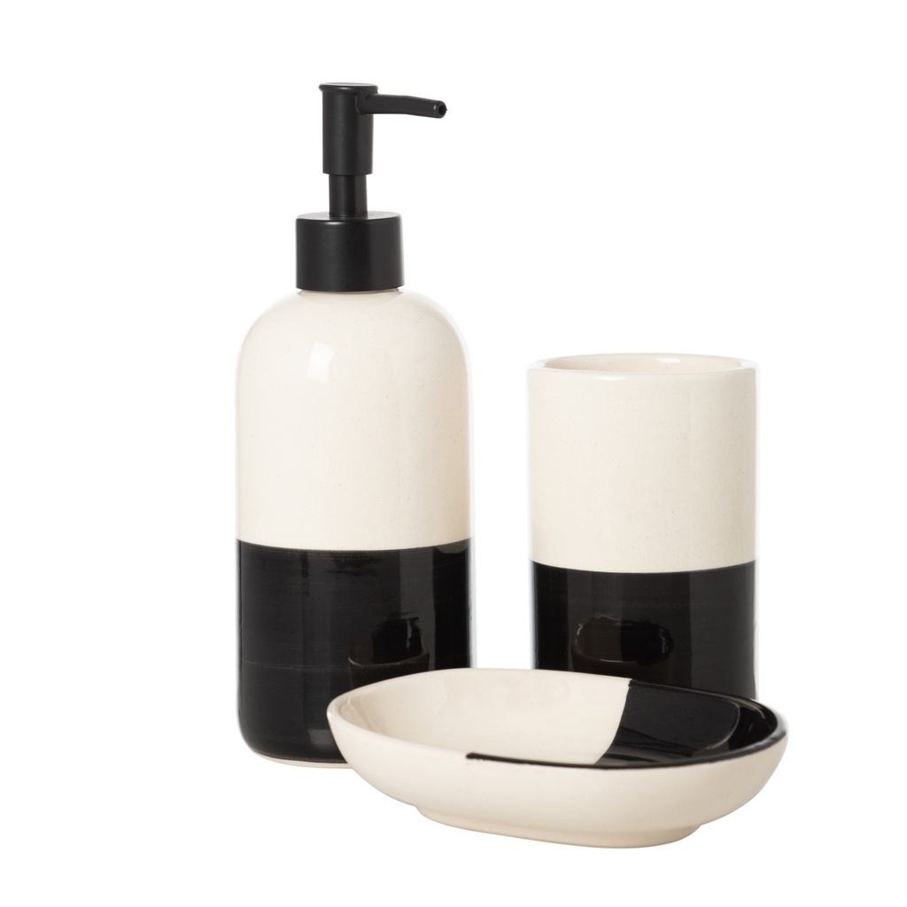 Cyra 3Pcs Bathware Set Black White