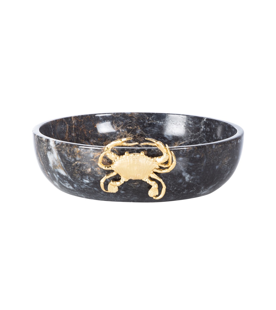 Decorative Bowl With Crab Objects Black 26X7Cm