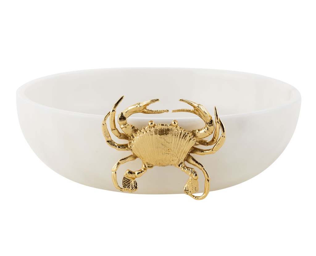 Decorative Bowl With Crab Objects White 26X7Cm