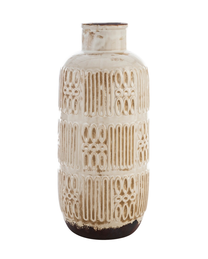 Greek Old Beige Ceramic Vase 16X36 Cm