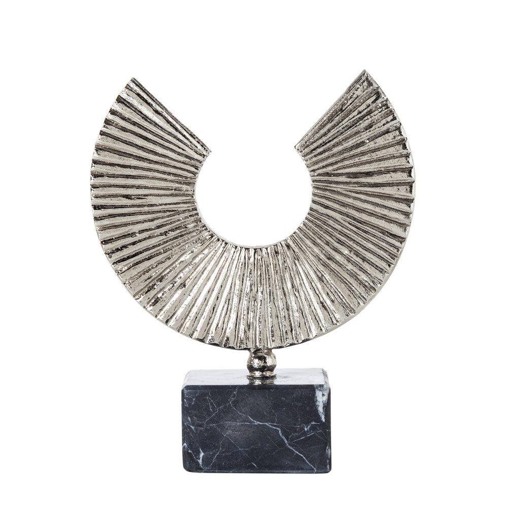 Halfmoon Marble Base Object 8X28X24Cm