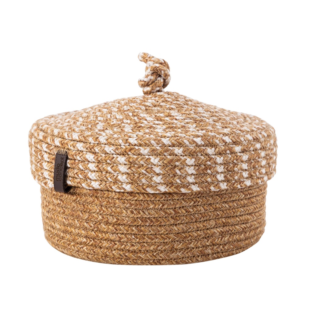 Joy Covered Basket Natural 23X12Cm