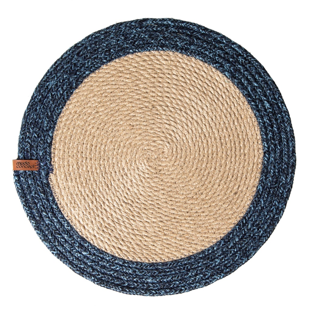 Jute - Navy Table Mat -37 Cm