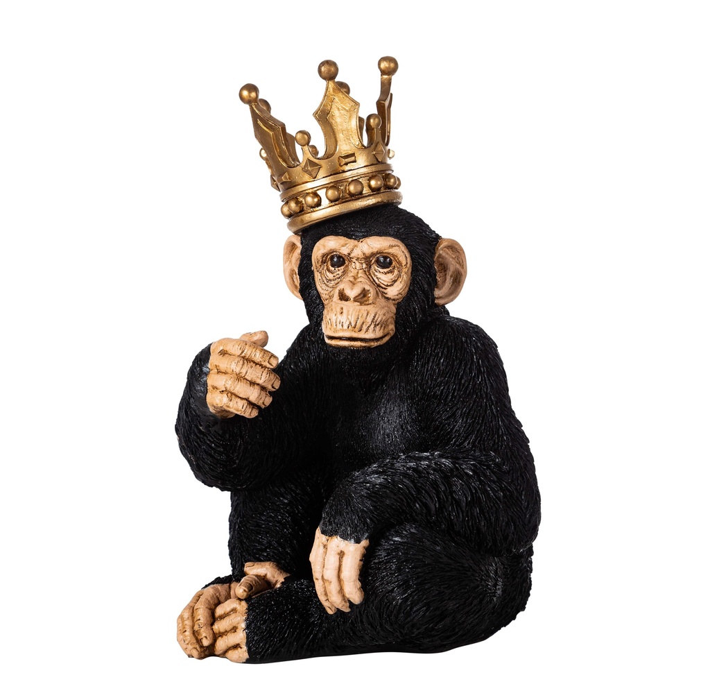King Monkey Black Object 30X30X33Cm