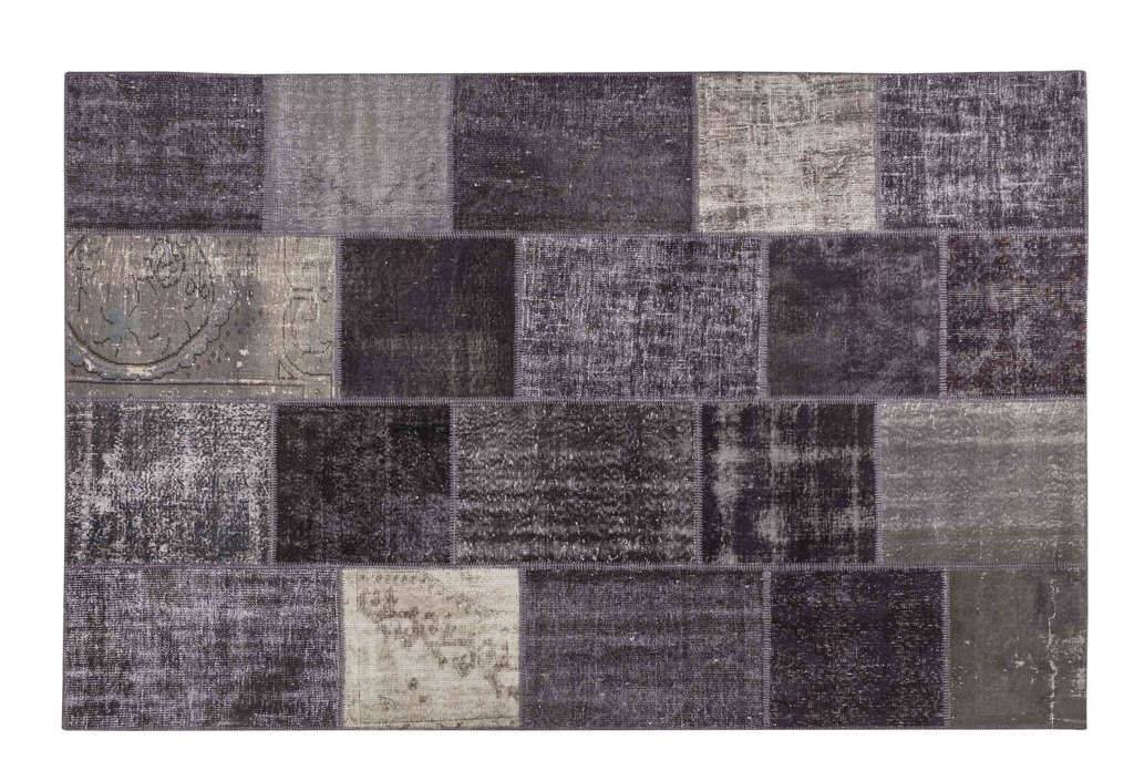 Lima Dark Grey Hand Sewed Patchwork Carpet 200X300