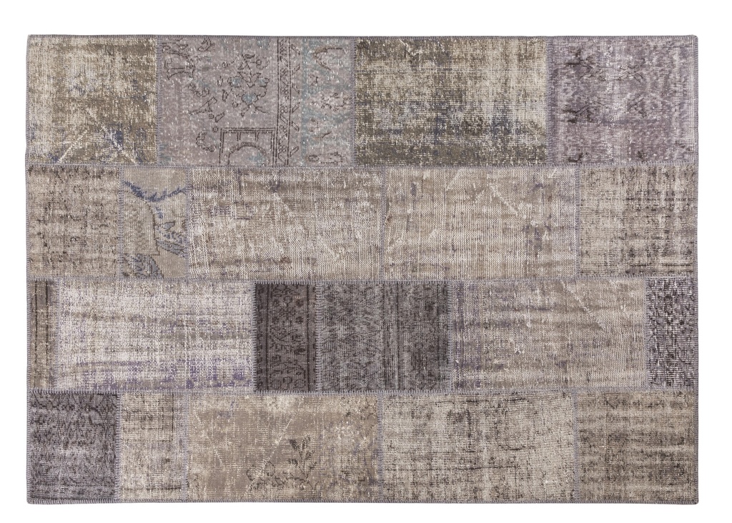 Lima Grey Hand Sewed Patchwork Carpet 170X240