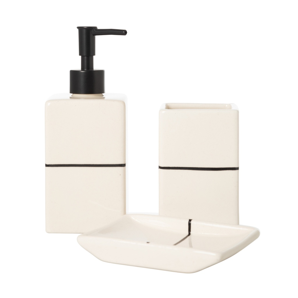 Line 3Pcs Bathware Set Black White