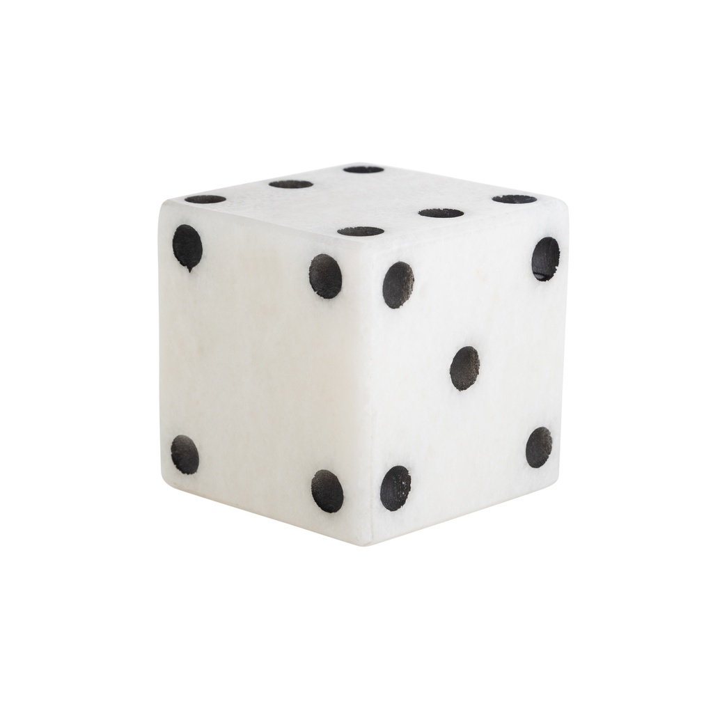 Lucky Dice Marble Object White 10X10 Cm