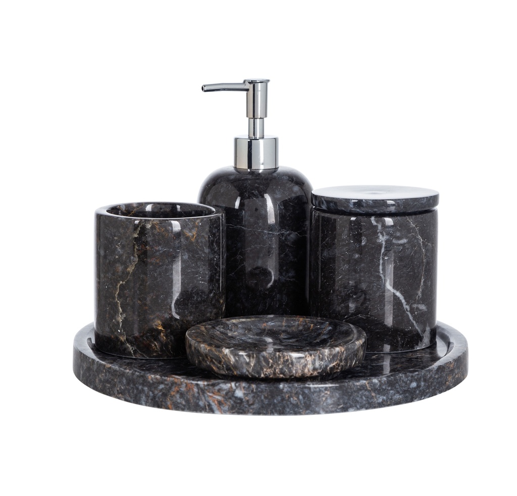 Marble 5Pcs Bathware Set Black