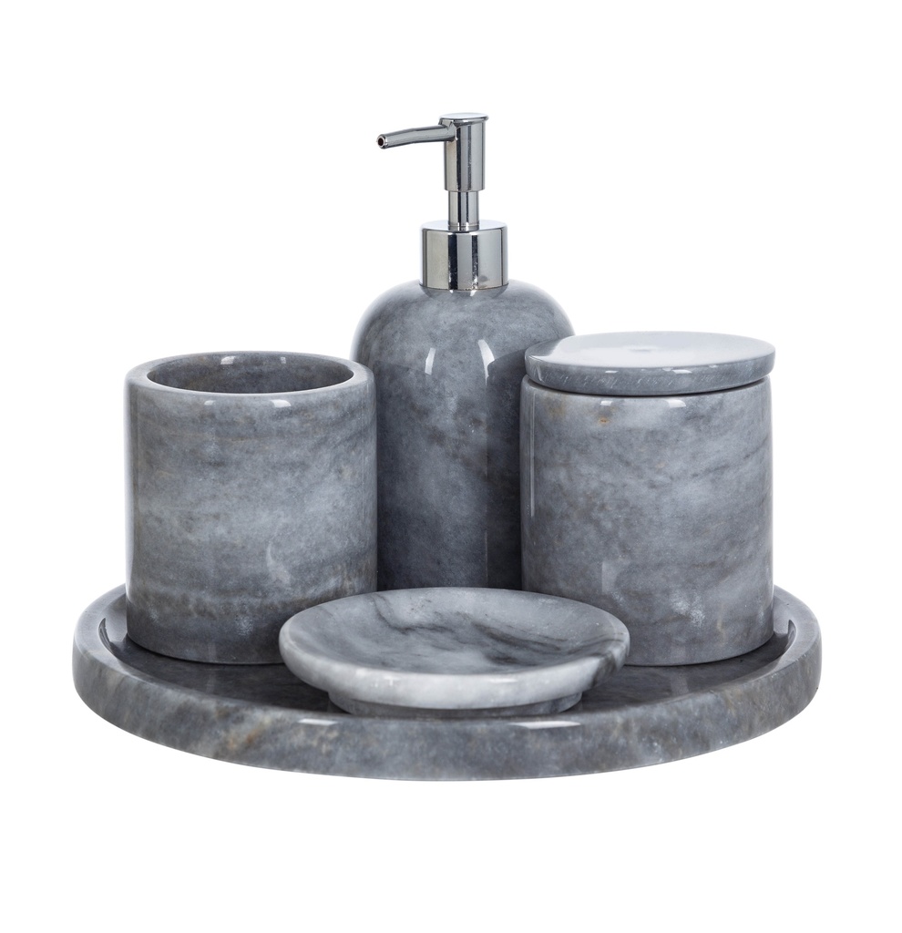 Marble 5Pcs Bathware Set Grey