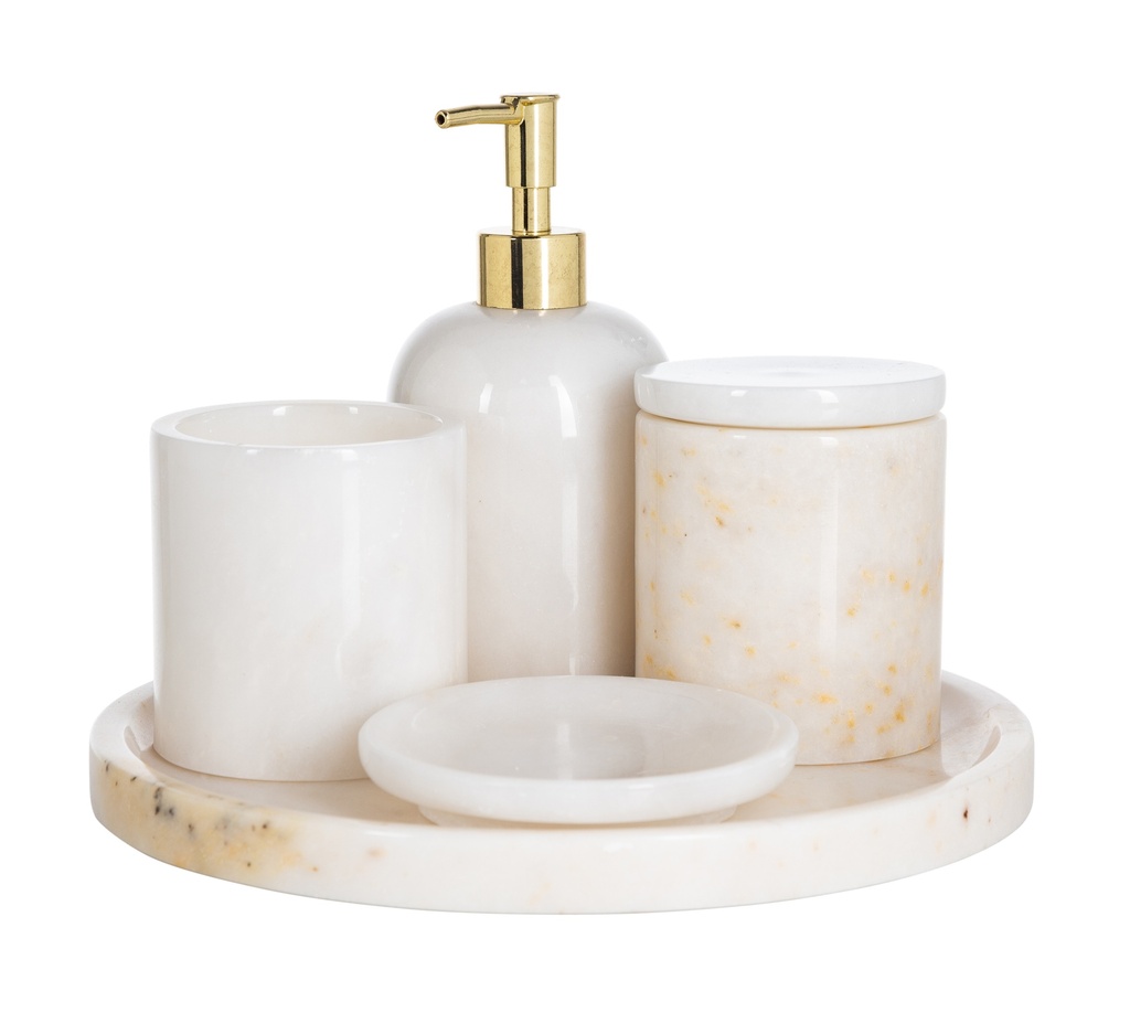 Marble 5Pcs Bathware Set White