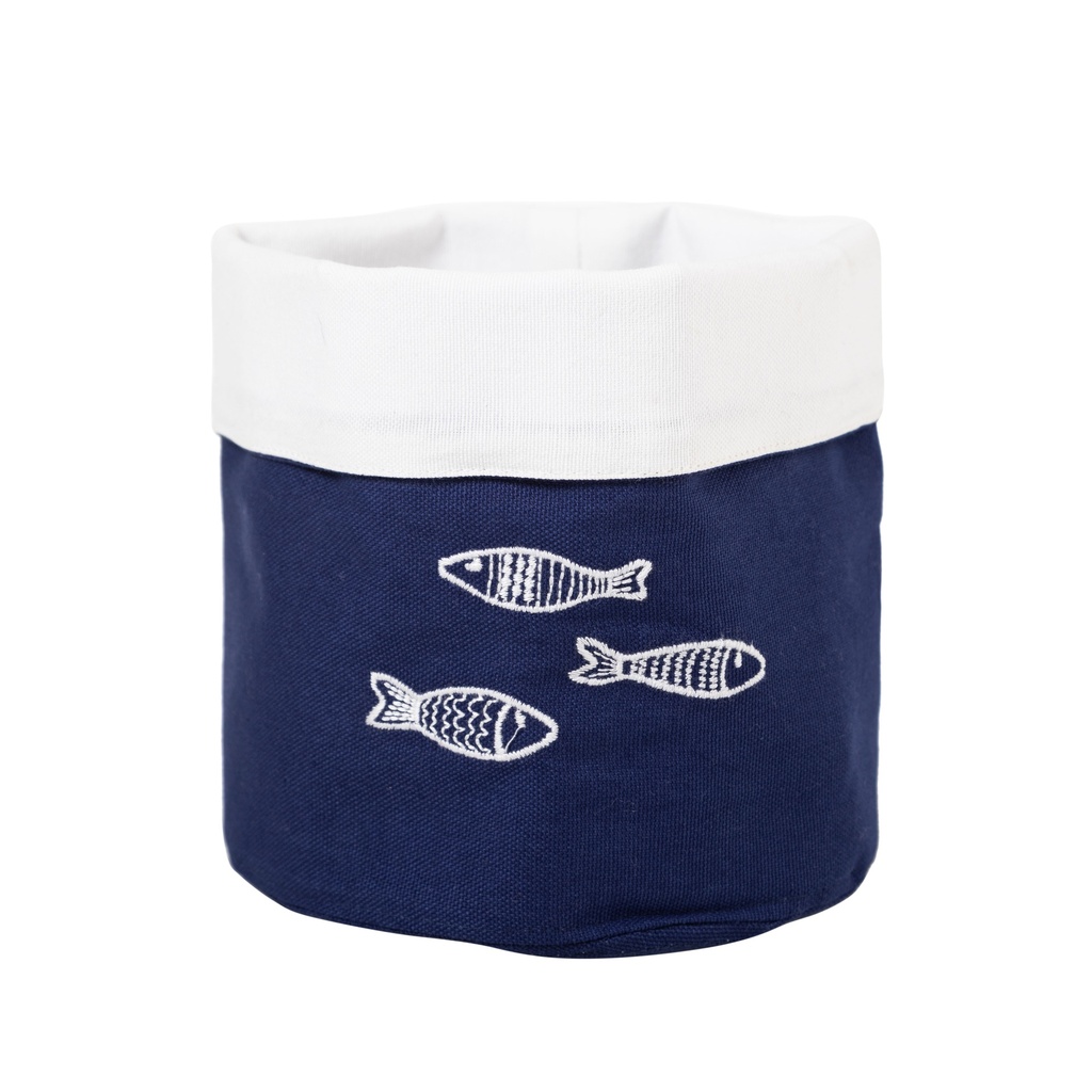 Marine Fish Embrodiered Basket 15X15