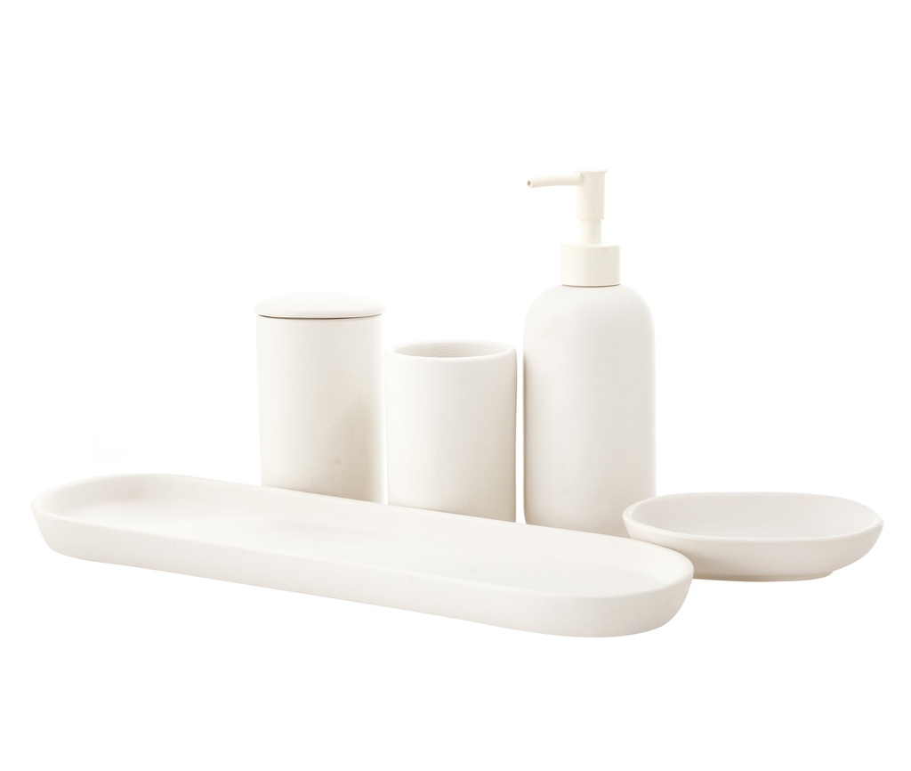 Matt White 5Pcs Bathware Set