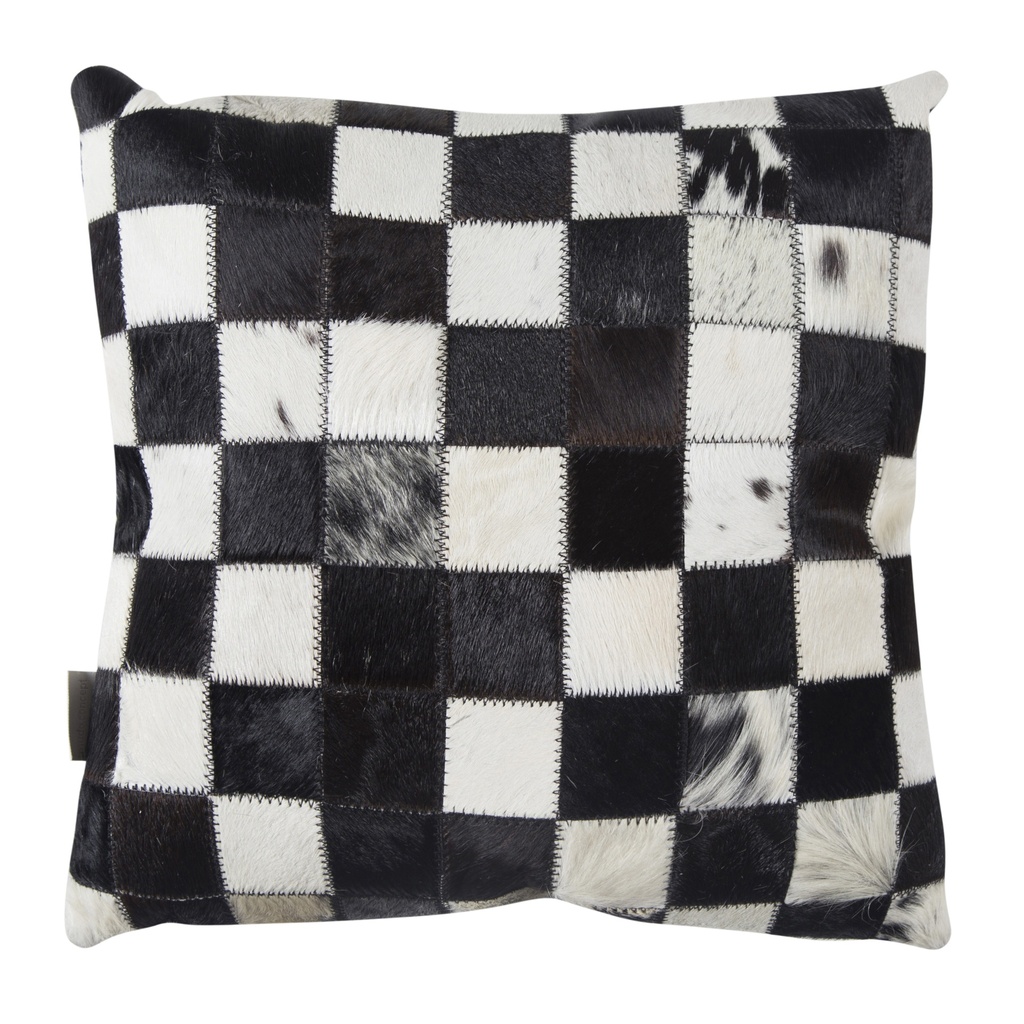 Medon Leather Pillow Black White 45X45