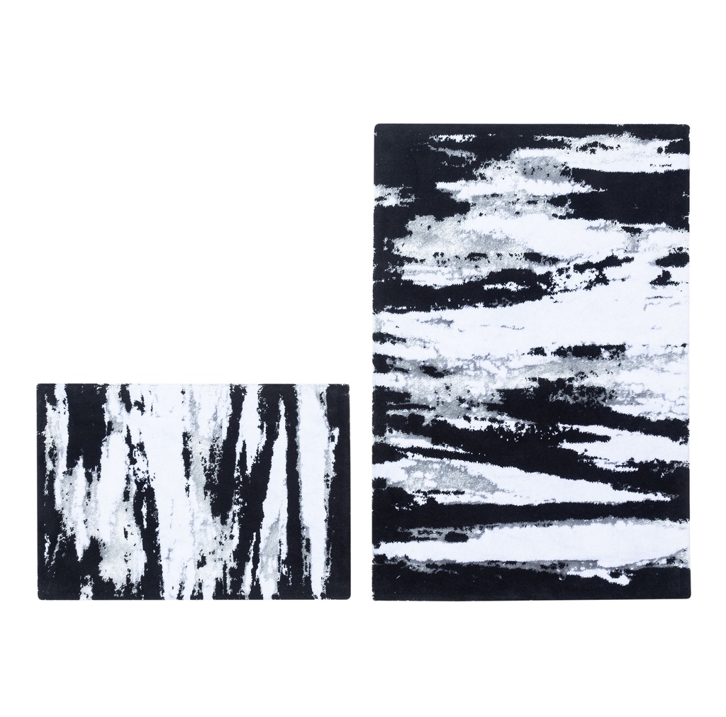 Motley Line Black Bathmat Set