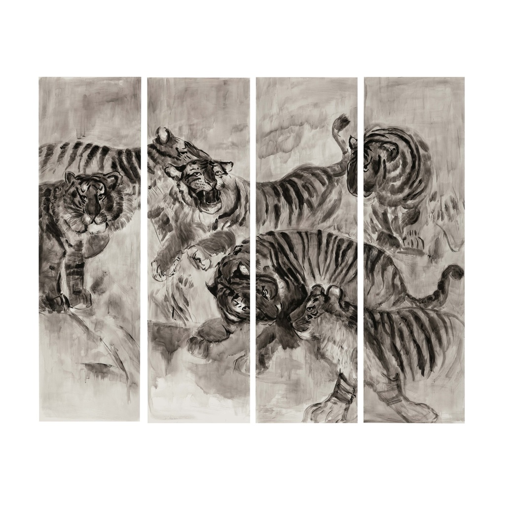 Playing Tigers 4 Pieces Wall Art 150X180Cm