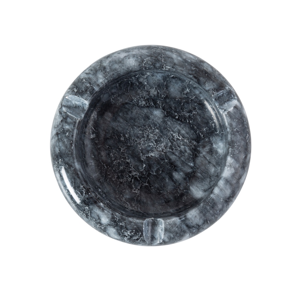 Round Marble Ashtray Black