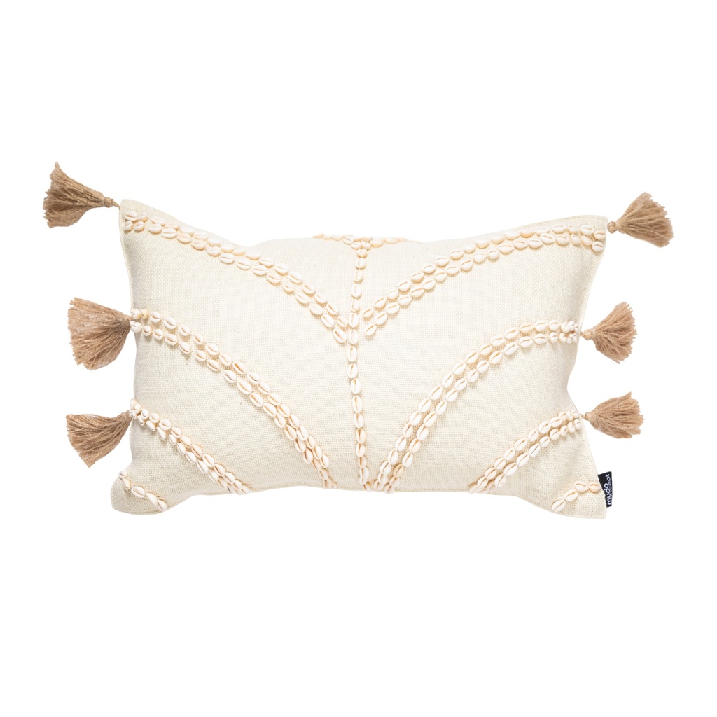 Vera Jute Decorative Pillow Tasseled Beige 35X55
