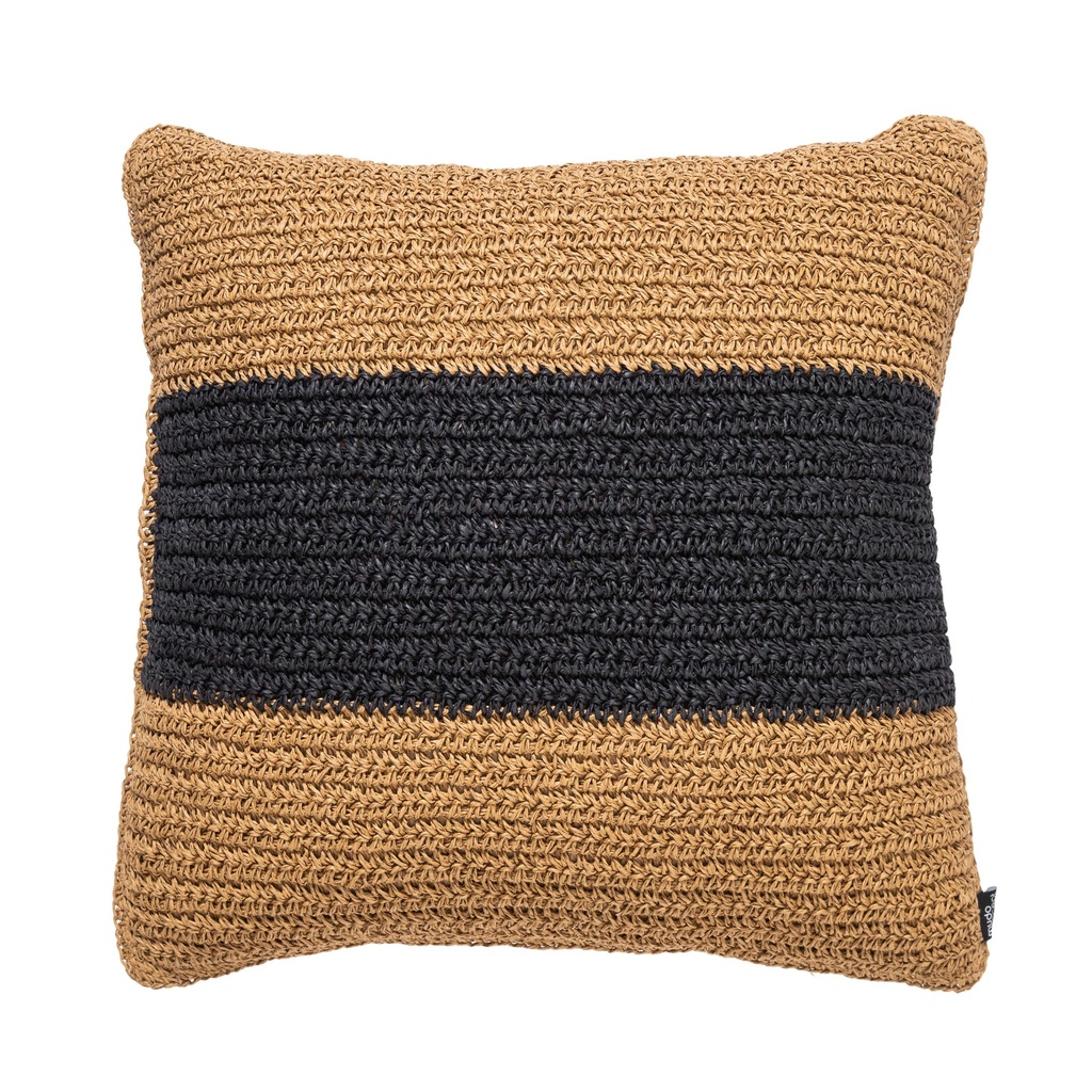 Vera Stripe Jute Decorative Pillow Naturel Black 4