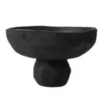 Black Stone Decorative Server 18X18X10 Cm 