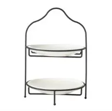 Gurme Platter With 2 Tiered Stand  22Cm Black