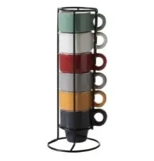 Multicolour Ceramic Espresso Cup 6 Pcs