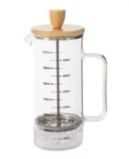 Bamboo Lid French Press With Measurement Sca