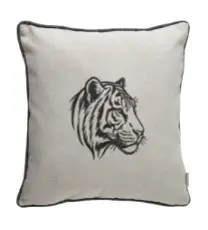 Wild Tiger Pillow Gray 43X43