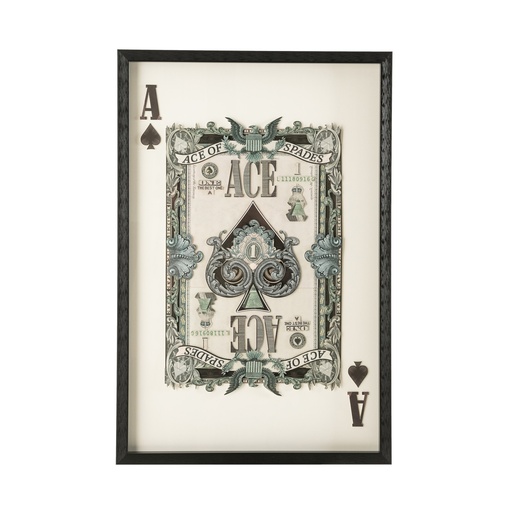 [Decorative - Wall Decoration - Framed And Unframed Paintings / 1243155001 / 60*90*4] Ace Of Spades Framed Wall Art 60X90 Cm