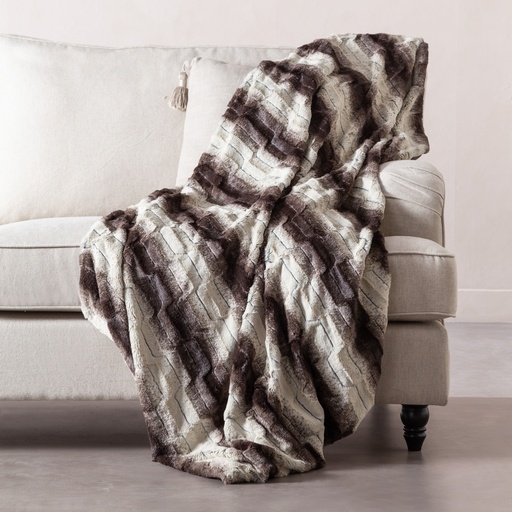 [Home Textile - Linen - Blankets / 1239606001 / 130*150*1] Aurelia Throw Grey Black 130X150