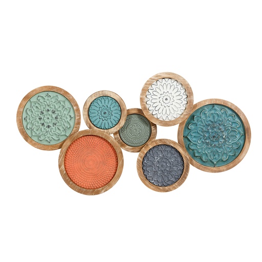 [Decorative - Wall Decoration - Framed And Unframed Paintings / 1221151001 / 9*127*65] Aurora Colored Wood Wall Decor 127X8.5X65Cm