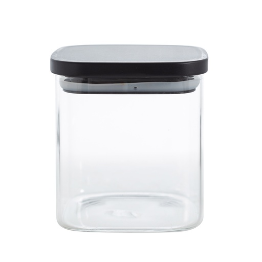 [Kitchen - Kitchen Utensils - Jar,Storage , Container / 1237519001 / 10*10*11] Black Borosilicat Glass Jar 600 Cc Black