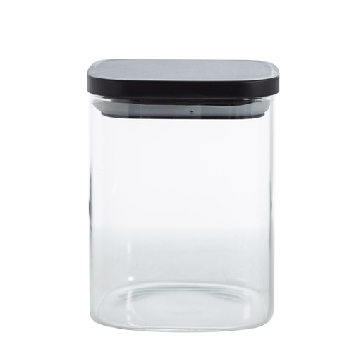 [Kitchen - Kitchen Utensils - Jar,Storage , Container / 1237518001 / 10*10*13] Black Borosilicate Glass Jar 800 Cc Black