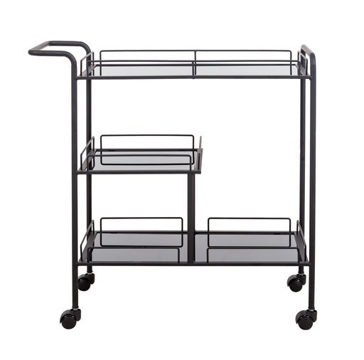 [Kitchen - Kitchen Countertops - Kitchen Countertops / 1215285001 / 40*94*88] Black Two-Storey Serving Cart