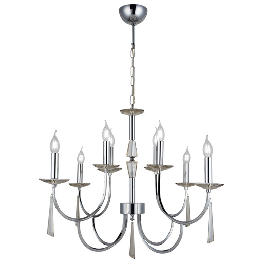 [Lighting - Ceiling Lamps - Chandelier / 1239334001 / 80*80*70] Buena 4+4 Linear Chandelier
