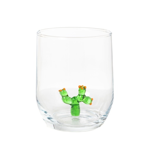 [Kitchen - Drinkware - Beverage Glasses / 1244285001 / 7,2*7,2*9] Cactus Figured Glass-205 Ml