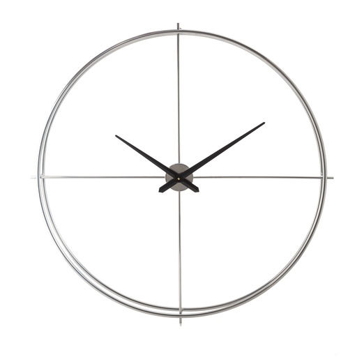 [Decorative - Wall Decoration - Wall Clocks / 1235471001 / 95*95*5,5] Carina Silver Wall Clock 95Cm