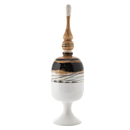 [Decorative - Vase Statuette Group - Decorative Box / 1232828001 / 21*20*21] Estefany Handpainting Cruse 21X20X21Cm