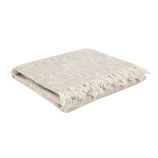 [Home Textile - Bath Textile - Towel / 1244428001 / 90*180*1] Fish Pattern Peshtemal Beige 90X180
