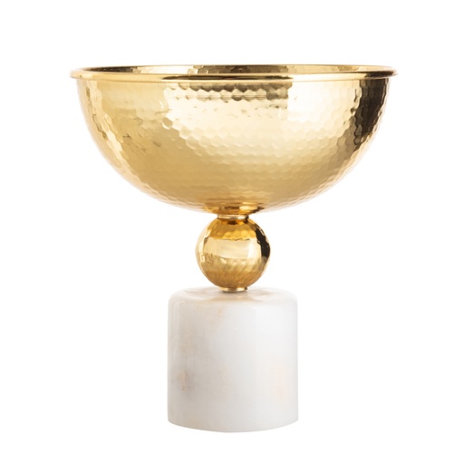 [Decorative - Tabletop Decorative - Decorative Dish / 1247035001 / 20*20*20] Goblet Marble Base Decorative Bowl 20X20