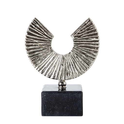 [Decorative - Vase Statuette Group - Statuette / 1241700001 / 8*19*24] Halfmoon Marble Base Object 8X24X19Cm