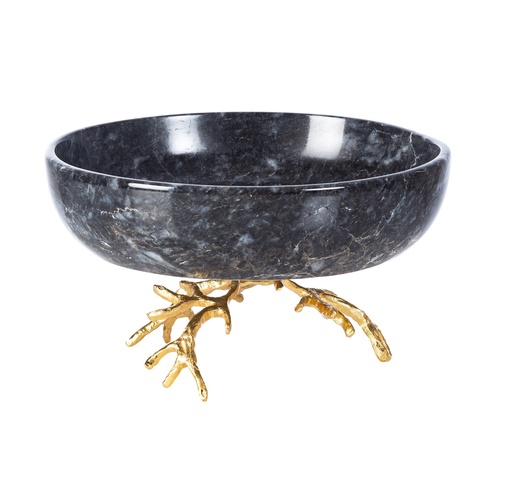 [Decorative - Tabletop Decorative - Decorative Dish / 1225663001 / 25*25*6] Horn Leg Decorative Bowl Black 25X6Cm
