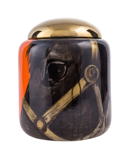 [Decorative - Vase Statuette Group - Decorative Box / 1210273001 / 21,5*21,5*25] Horse Urn 25Cm